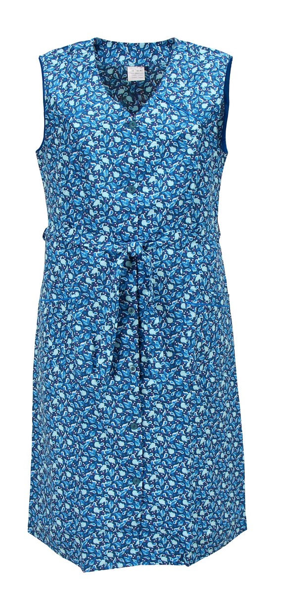 Kochschürze Knopfkittel Baumwolle bunt Hauskleid Kittel Schürze Kittelschürze