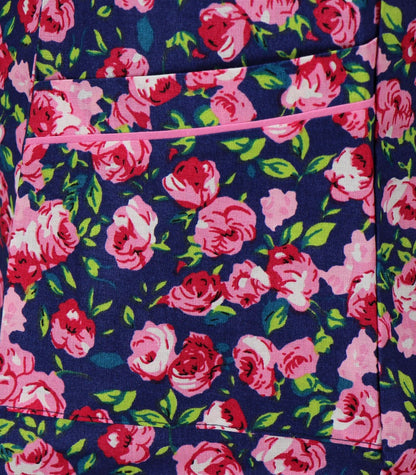 Kochschürze Knopfkittel Baumwolle bunt Hauskleid Kittel Schürze Kittelschürze