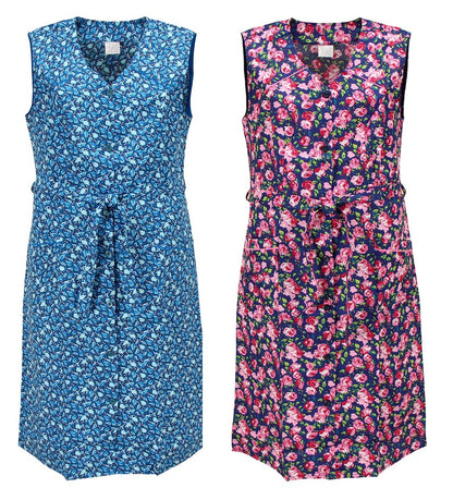 Kochschürze Knopfkittel Baumwolle bunt Hauskleid Kittel Schürze Kittelschürze