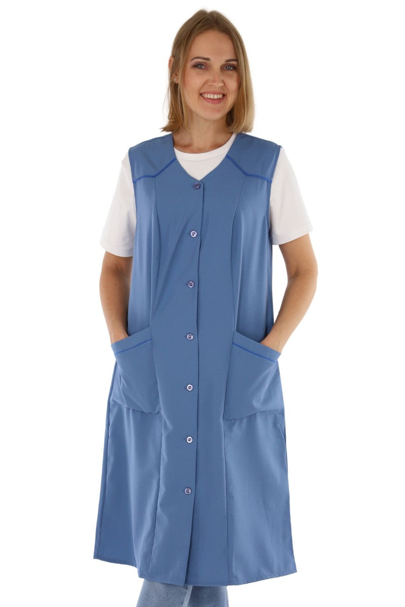 Women's Apron without Sleeves Cooking Apron Apron Button-Front Apron Solid Color House Dress
