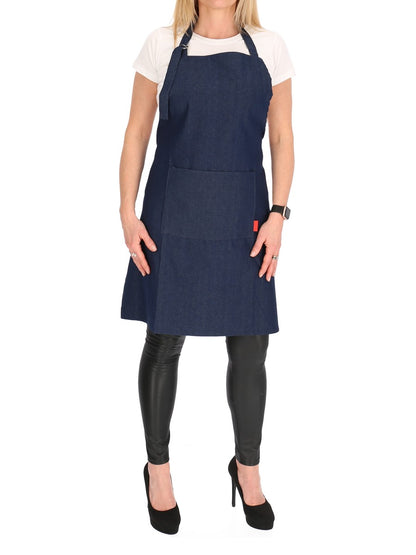 Trägerschürze Jeans blau schwarz Latzschürze Schürze Grillschürze Kochschürze