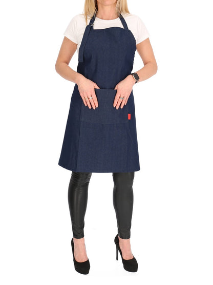 Trägerschürze Jeans blau schwarz Latzschürze Schürze Grillschürze Kochschürze