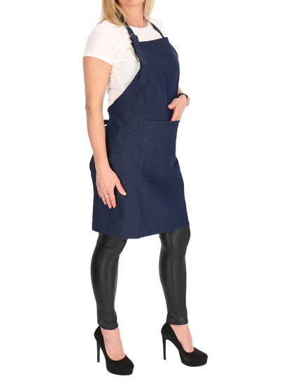 Trägerschürze Jeans blau schwarz Latzschürze Schürze Grillschürze Kochschürze