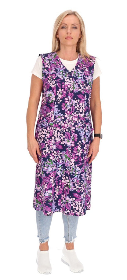 Knopfkittel Baumwolle bunt Kochschürze Hauskleid Kittel Schürze ohne Arm