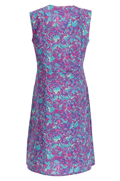 Knopfkittel Baumwolle bunt Kochschürze Hauskleid Kittel Schürze ohne Arm