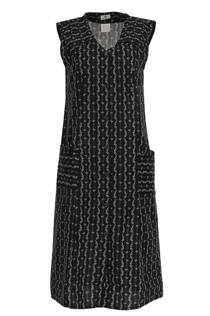 Knopfkittel Baumwolle bunt Kochschürze Hauskleid Kittel Schürze ohne Arm