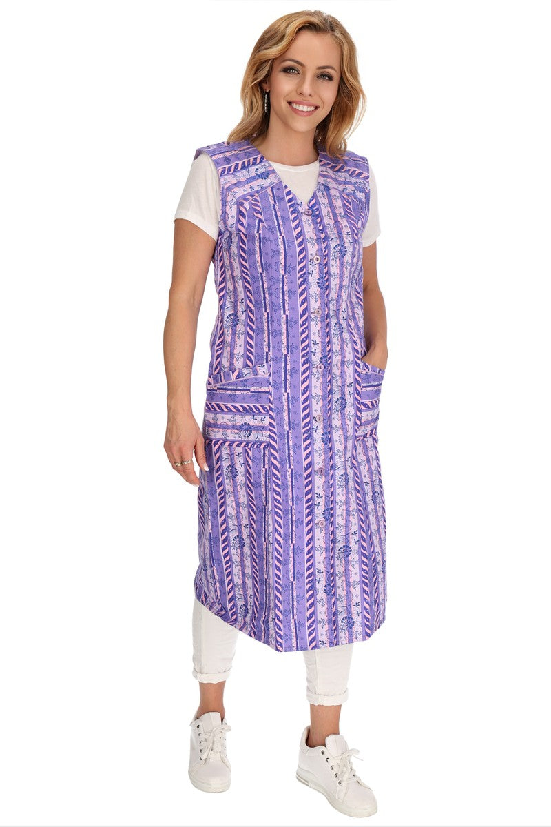 Blouse à boutons en coton coloré, tablier de cuisine, robe d'intérieur, blouse sans manches