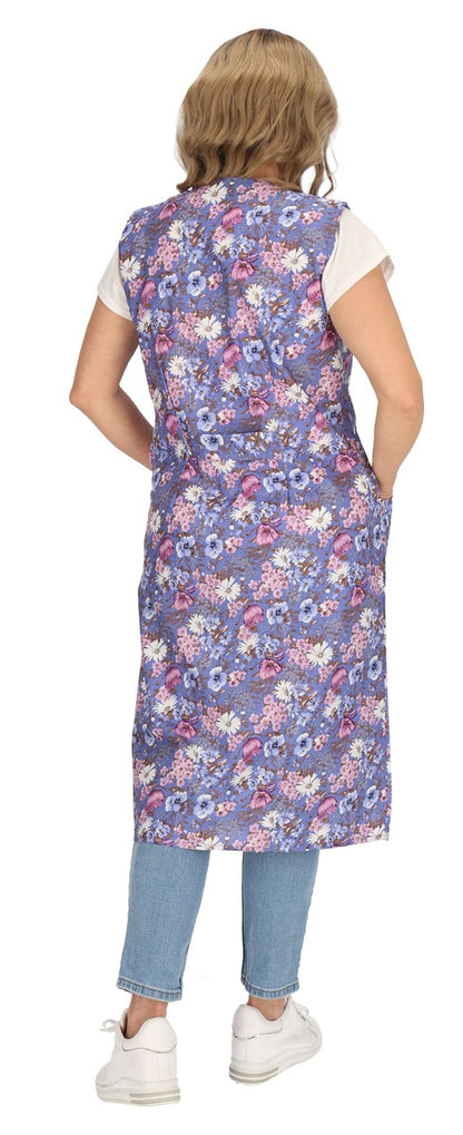 Knopfkittel Baumwolle bunt Kochschürze Hauskleid Kittel Schürze ohne Arm