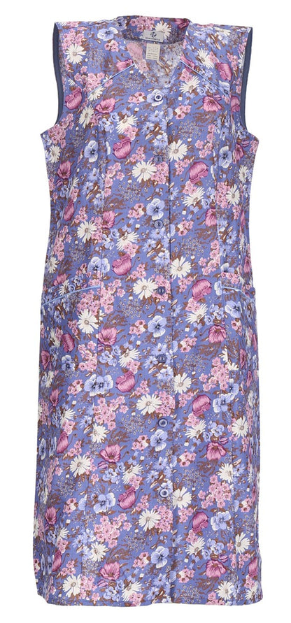 Knopfkittel Baumwolle bunt Kochschürze Hauskleid Kittel Schürze ohne Arm