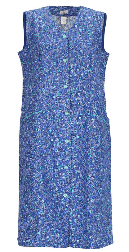 Knopfkittel Baumwolle bunt Kochschürze Hauskleid Kittel Schürze ohne Arm