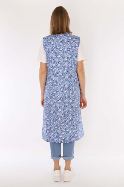 Knopfkittel Baumwolle bunt Kochschürze Hauskleid Kittel Schürze ohne Arm