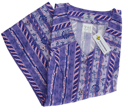 Knopfkittel Baumwolle bunt Kochschürze Hauskleid Kittel Schürze ohne Arm
