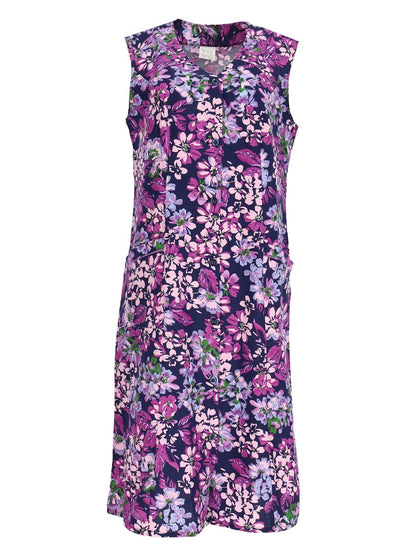 Knopfkittel Baumwolle bunt Kochschürze Hauskleid Kittel Schürze ohne Arm