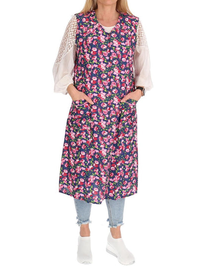 Reißverschluss Kittel RV Hauskleid Baumwolle Schürze Kochschürze