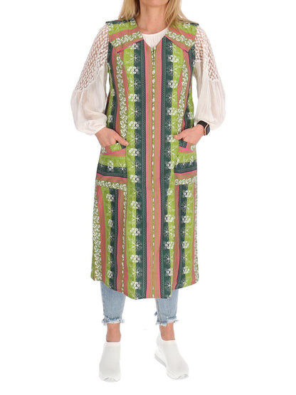 Reißverschluss Kittel RV Hauskleid Baumwolle Schürze Kochschürze