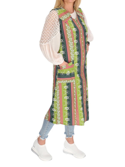 Reißverschluss Kittel RV Hauskleid Baumwolle Schürze Kochschürze
