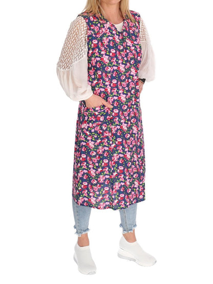 Reißverschluss Kittel RV Hauskleid Baumwolle Schürze Kochschürze