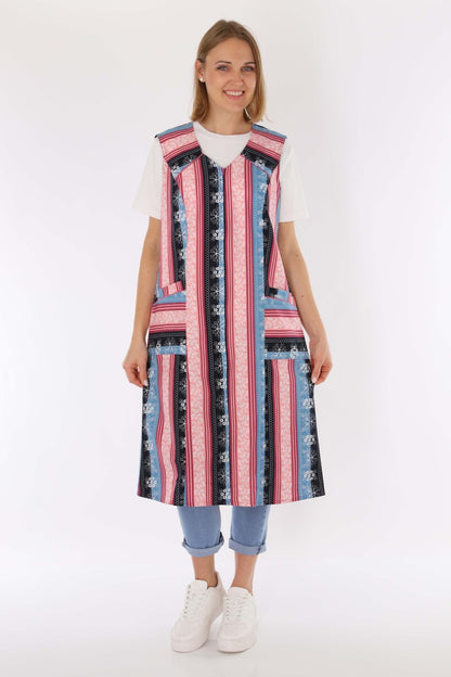 Reißverschluss Kittel RV Hauskleid Baumwolle Schürze Kochschürze