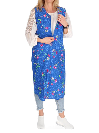 Reißverschluss Kittel RV Hauskleid Baumwolle Schürze Kochschürze