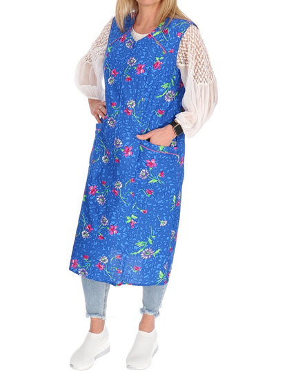 Reißverschluss Kittel RV Hauskleid Baumwolle Schürze Kochschürze