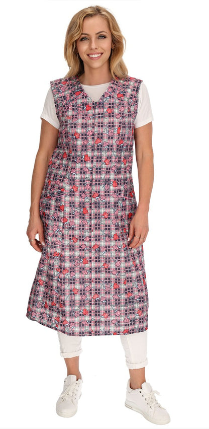 Reißverschluss Kittel RV Hauskleid Baumwolle Schürze Kochschürze