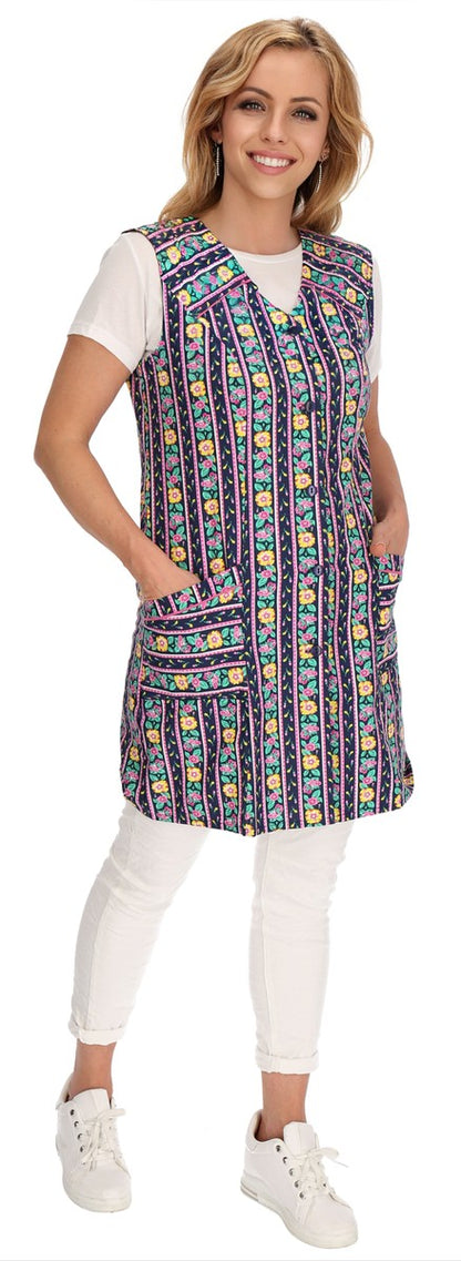 7/8 tunic cotton colorful apron short sleeveless chef's apron