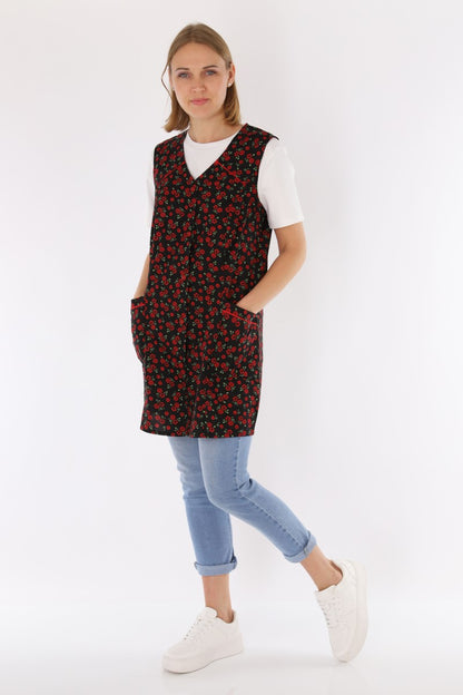 7/8 tunic cotton colorful apron short sleeveless chef's apron