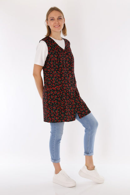 7/8 tunic cotton colorful apron short sleeveless chef's apron