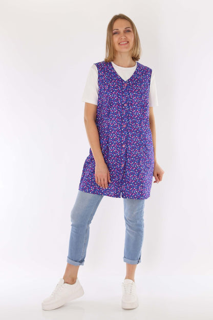 7/8 tunic cotton colorful apron short sleeveless chef's apron