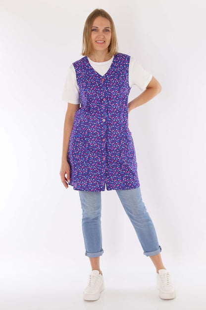 7/8 tunic cotton colorful apron short sleeveless chef's apron
