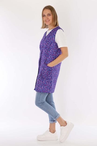 7/8 tunic cotton colorful apron short sleeveless chef's apron