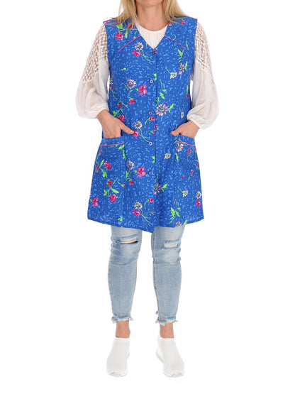 7/8 tunic cotton colorful apron short sleeveless chef's apron