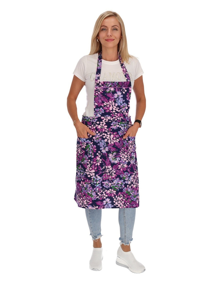 Bib apron cotton floral, strappy apron, apron, BBQ apron, cooking apron