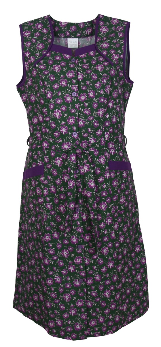 Women's smock with belt, cotton, sleeveless, smock apron, house dress