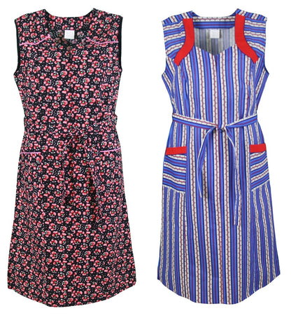 Zipper Smock House Dress Cotton Apron Cooking Apron Kitchen Apron