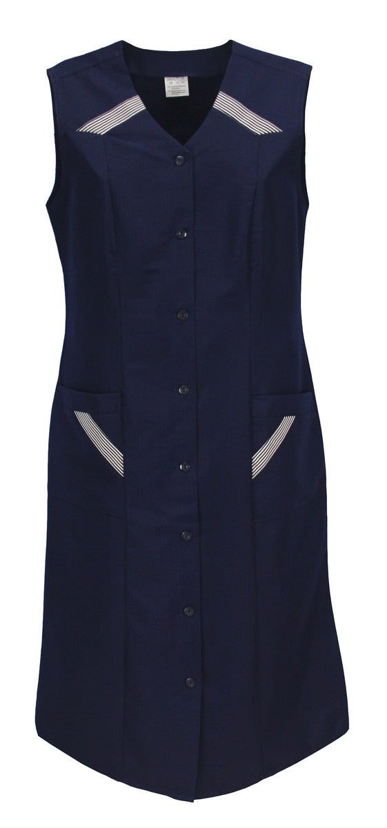 Damenkittel blau Größe 40 ohne Arm Kochschürze Kittel Schürze Knopfkittel Hauskleid