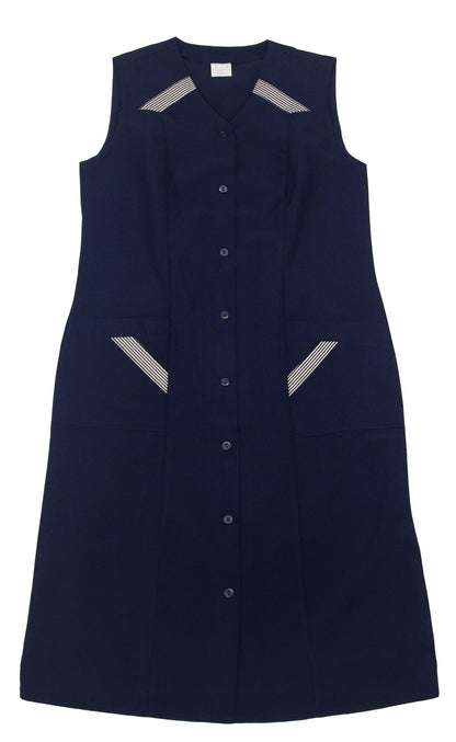 Damenkittel blau Größe 40 ohne Arm Kochschürze Kittel Schürze Knopfkittel Hauskleid