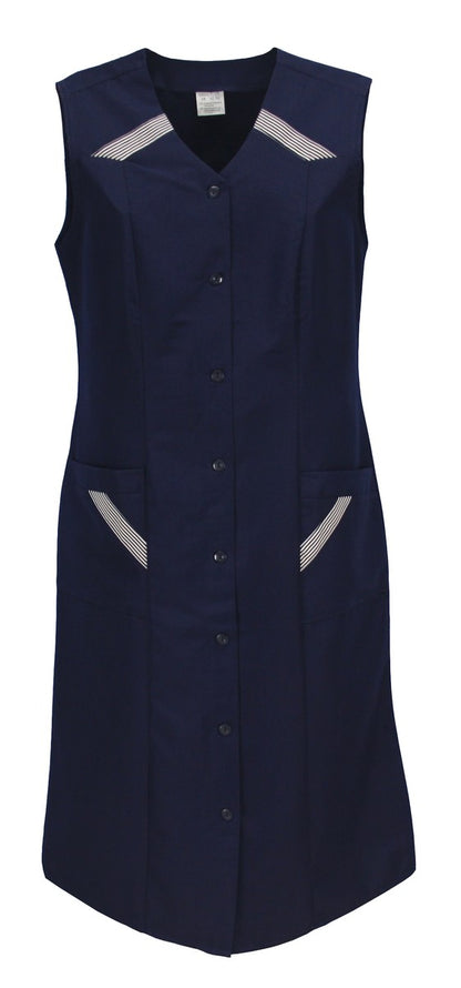 Damenkittel blau Größe 56 ohne Arm Kochschürze Kittel Schürze Knopfkittel Hauskleid