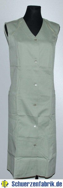 Women's Smock Apron Green Sleeveless Cotton/Polyester Size 42