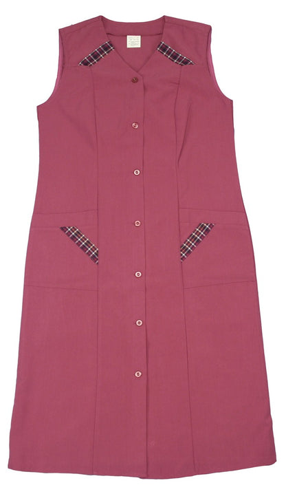 Damenkittel fuchsia Größe 54 ohne Arm Kochschürze Kittel Schürze Knopfkittel Hauskleid