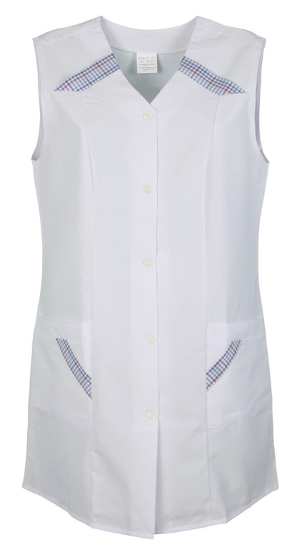 7/8 Kasack weiß Größe 56 kurz Schürze ohne Arm Kochschürze Küchenschürze Kittel