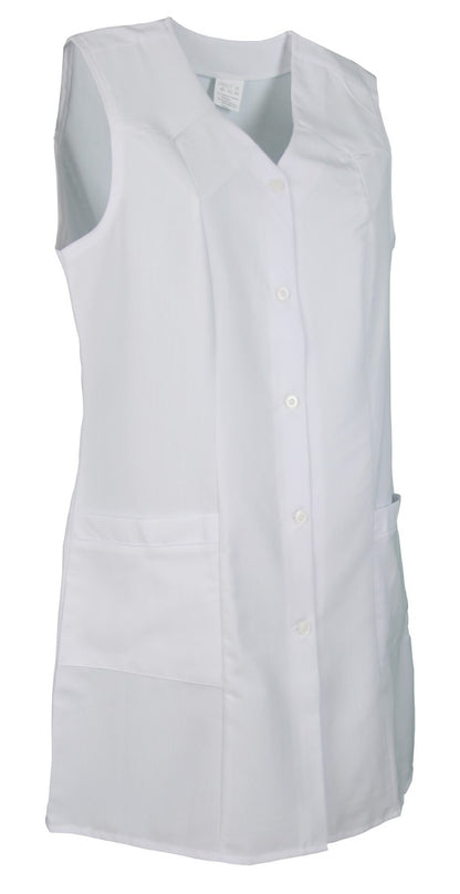 7/8 Tunic white size 48 short apron without sleeves chef's apron kitchen apron smock