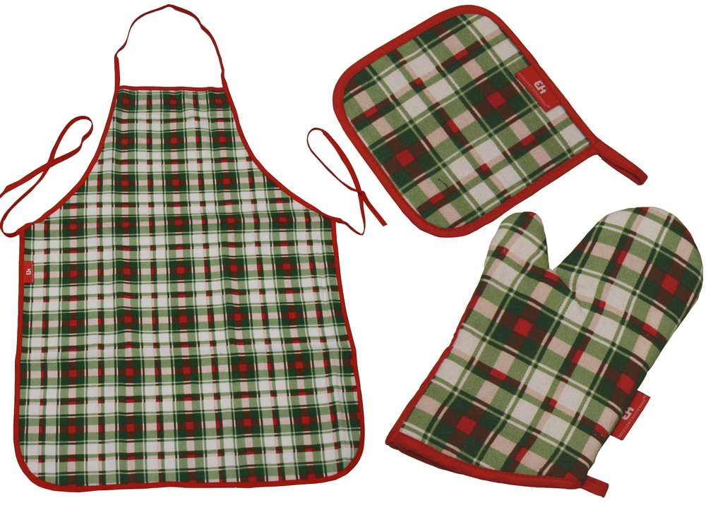 Trägerschürze Ofenhandschuh Topflappen Latzschürze Schürze Kochschürze Set