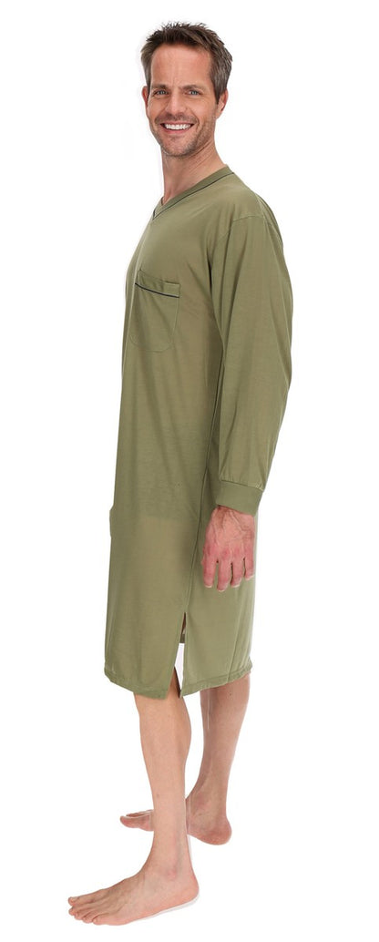 Men's Nightshirt Long Sleeve Nightgown Sleepwear