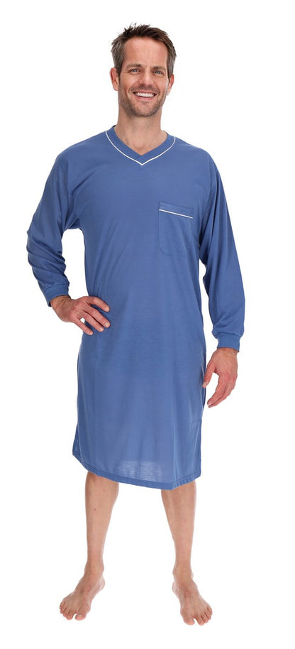 Men's Nightshirt Long Sleeve Nightgown Sleepwear