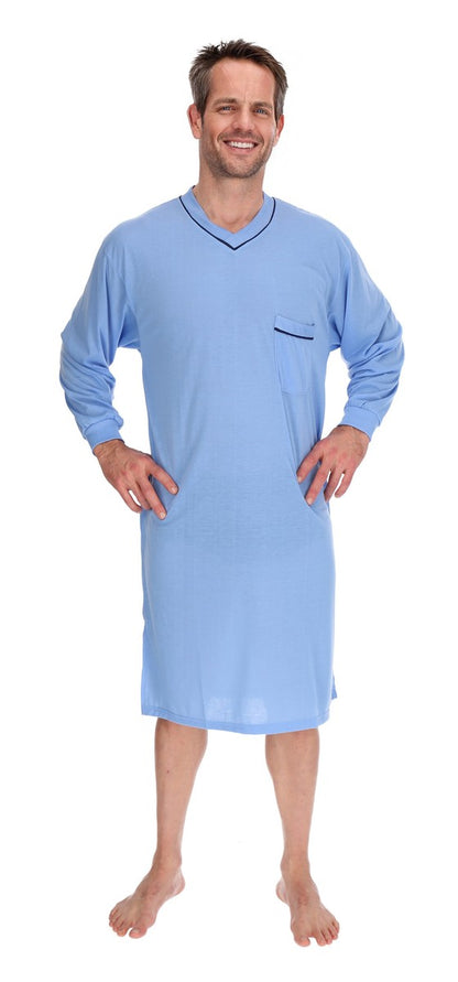 Men's Nightshirt Long Sleeve Nightgown Sleepwear