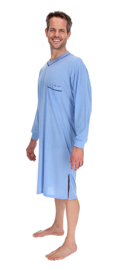 Men's Nightshirt Long Sleeve Nightgown Sleepwear