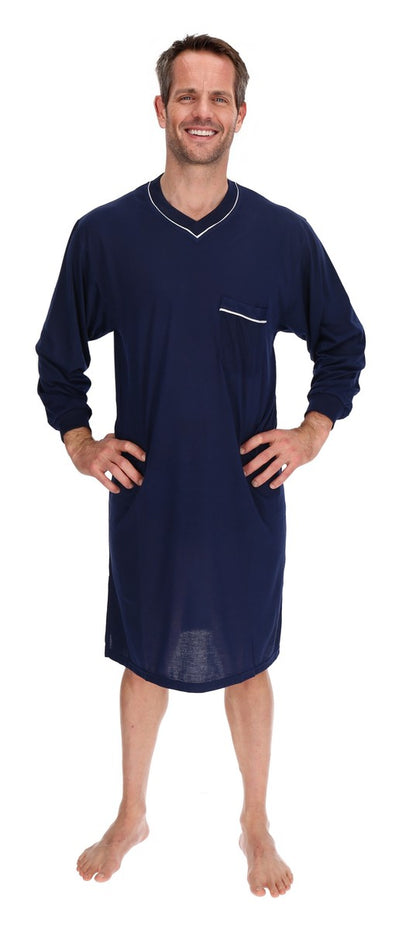 Men's Nightshirt Long Sleeve Nightgown Sleepwear