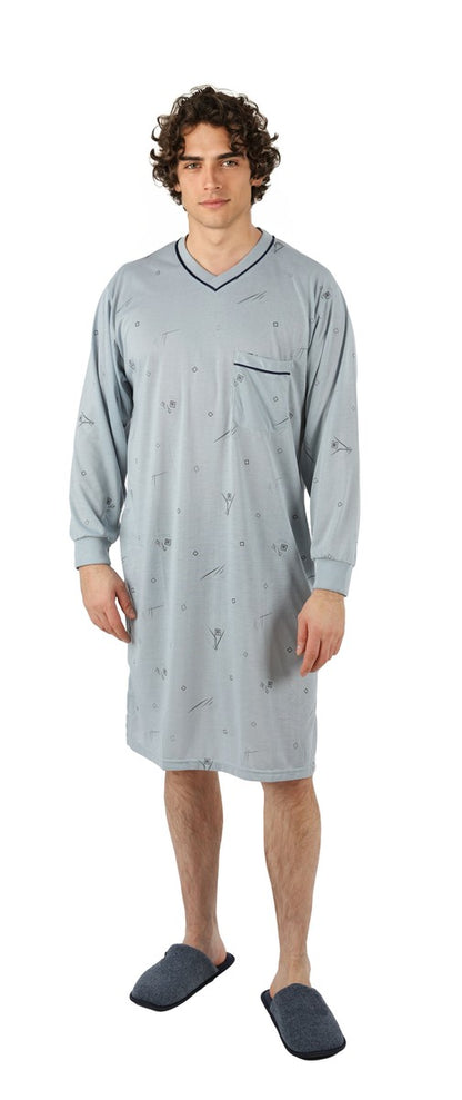 Men's Nightshirt Long Sleeve Nightgown Sleepwear