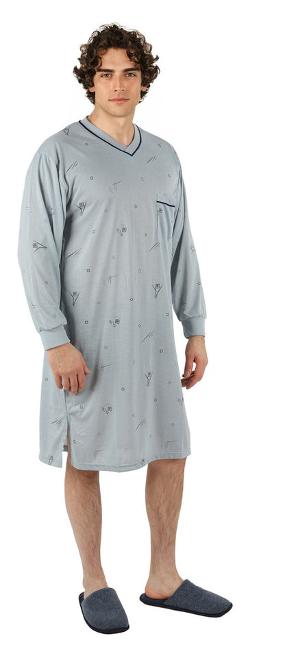 Men's Nightshirt Long Sleeve Nightgown Sleepwear